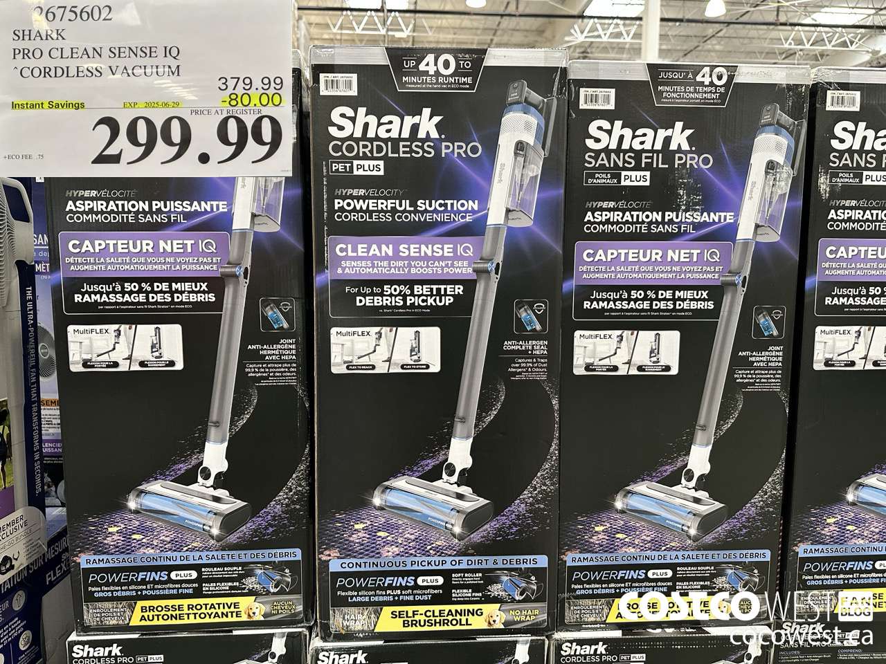 2675602 SHARK PRO CLEAN SENSE IQ CORDLESS VACUUM ($80.00 INSTANT SAVINGS EXPIRES ON 2025-06-29) $299.99