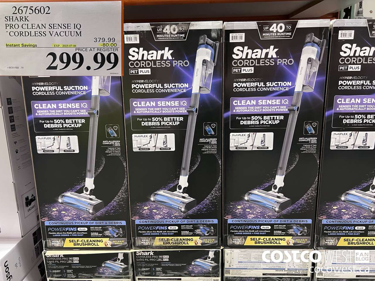 2675602 SHARK PRO CLEAN SENSE IQ CORDLESS VACUUM ($80.00 INSTANT SAVINGS EXPIRES ON 2025-07-06) $299.99