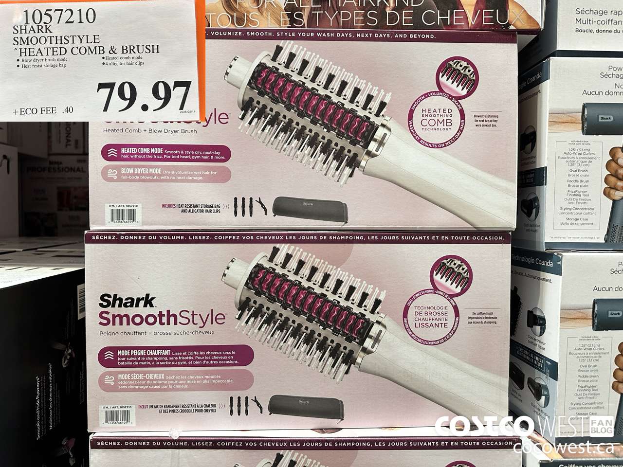 1057210 SHARK SMOOTHSTYLE HEATED COMB & BRUSH $79.97