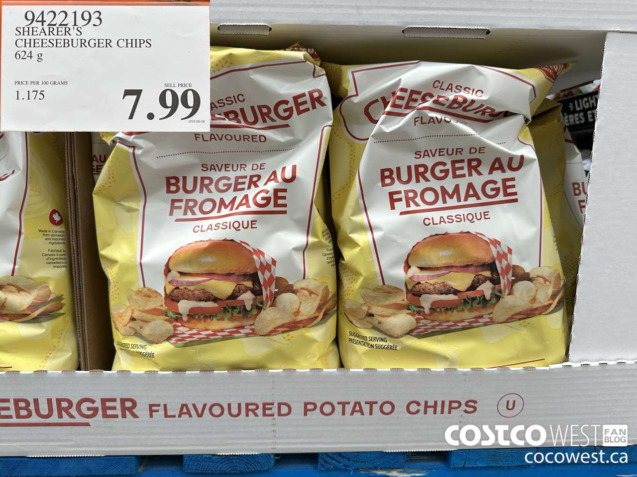 9422193 SHEARER'S CHEESEBURGER CHIPS 624G $7.99
