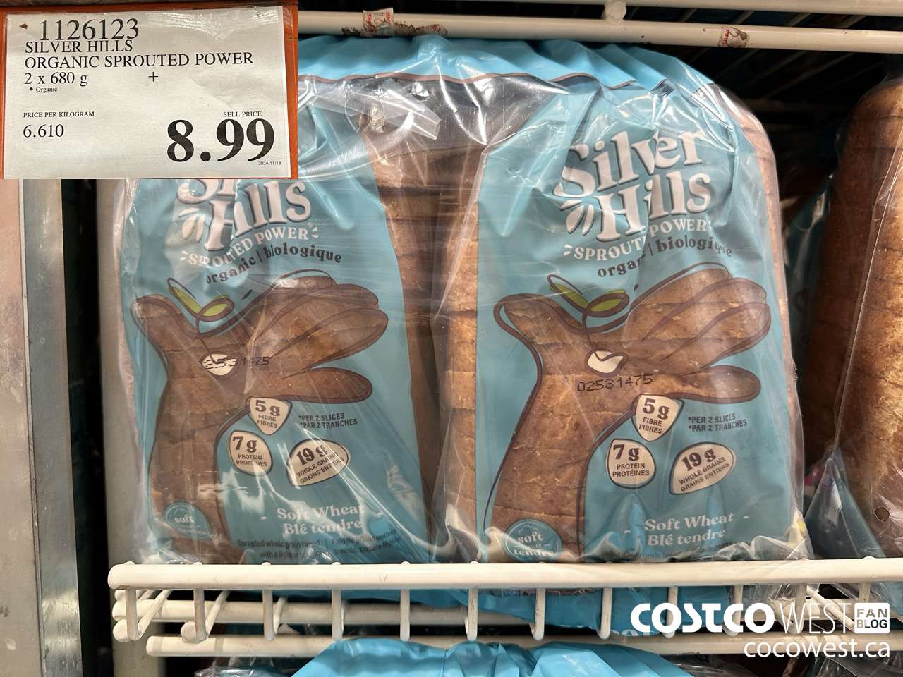 1126123 SILVER HILLS ORGANIC SPROUTED POWER 2 x 680g $8.99