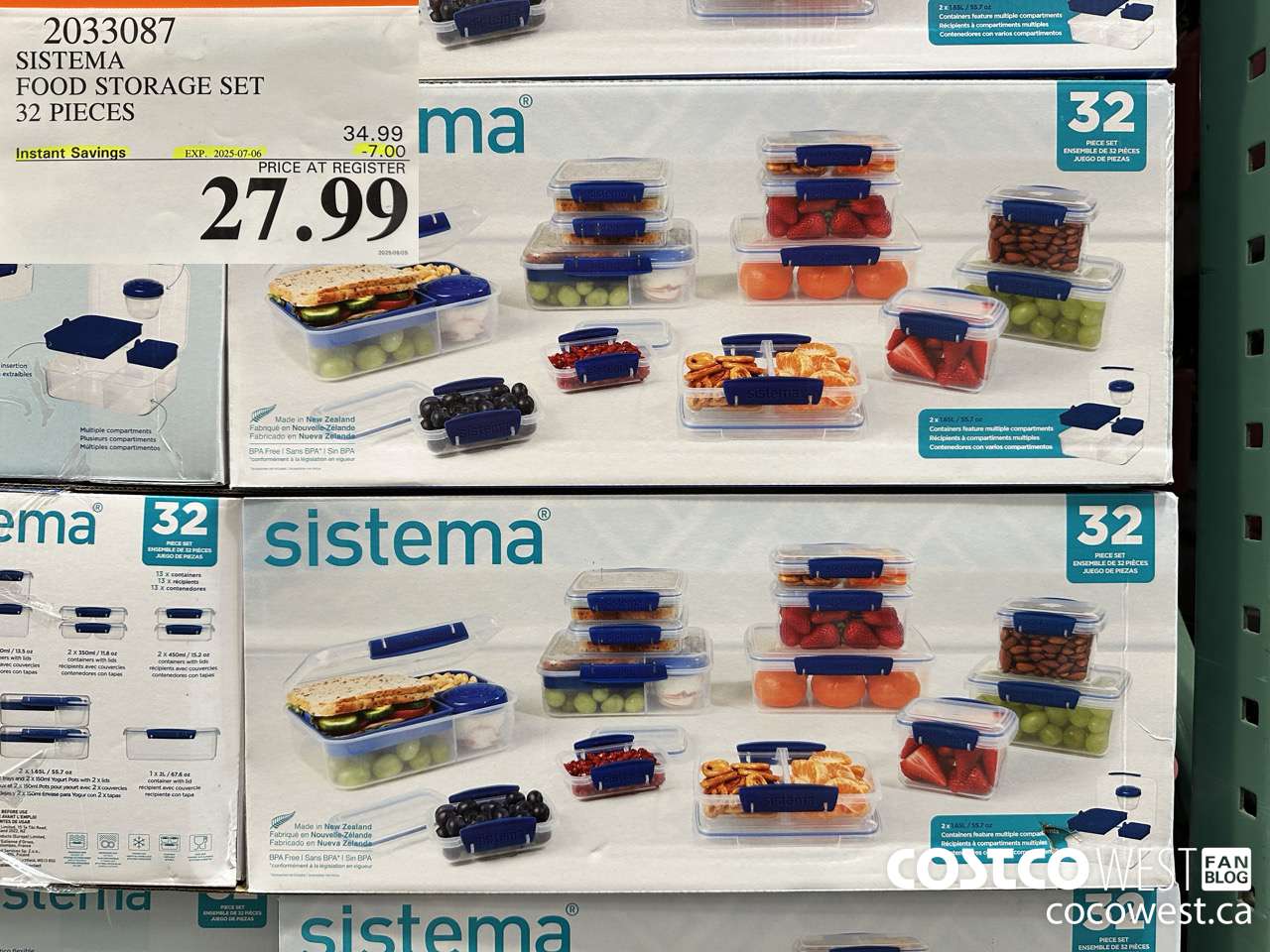 2033087 SISTEMA FOOD STORAGE SET 32 PIECES ($7.00 INSTANT SAVINGS EXPIRES ON 2025-07-06) $27.99