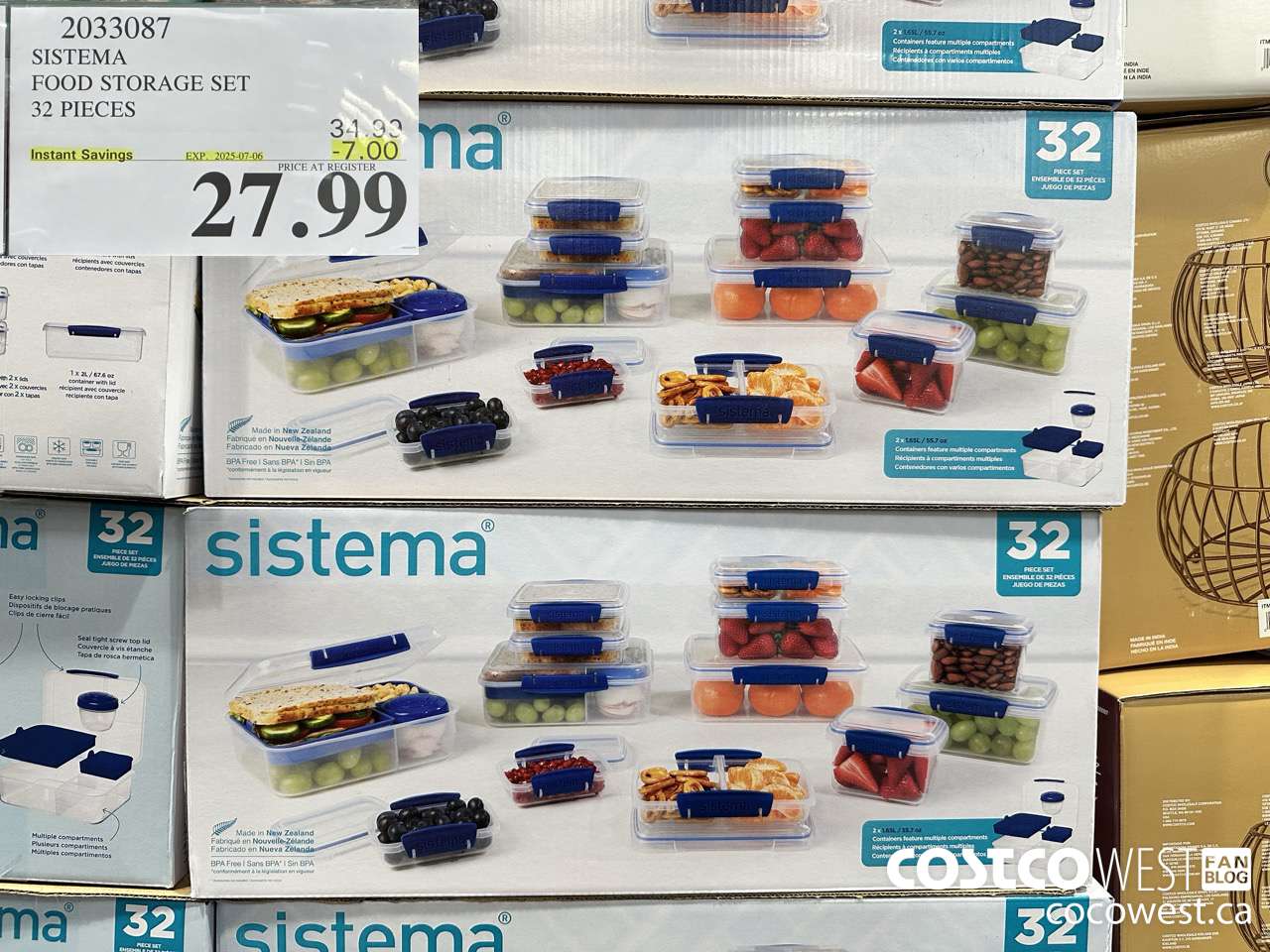 2033087 SISTEMA FOOD STORAGE SET 32 PIECES ($7.00 INSTANT SAVINGS EXPIRES ON 2025-07-06) $27.99