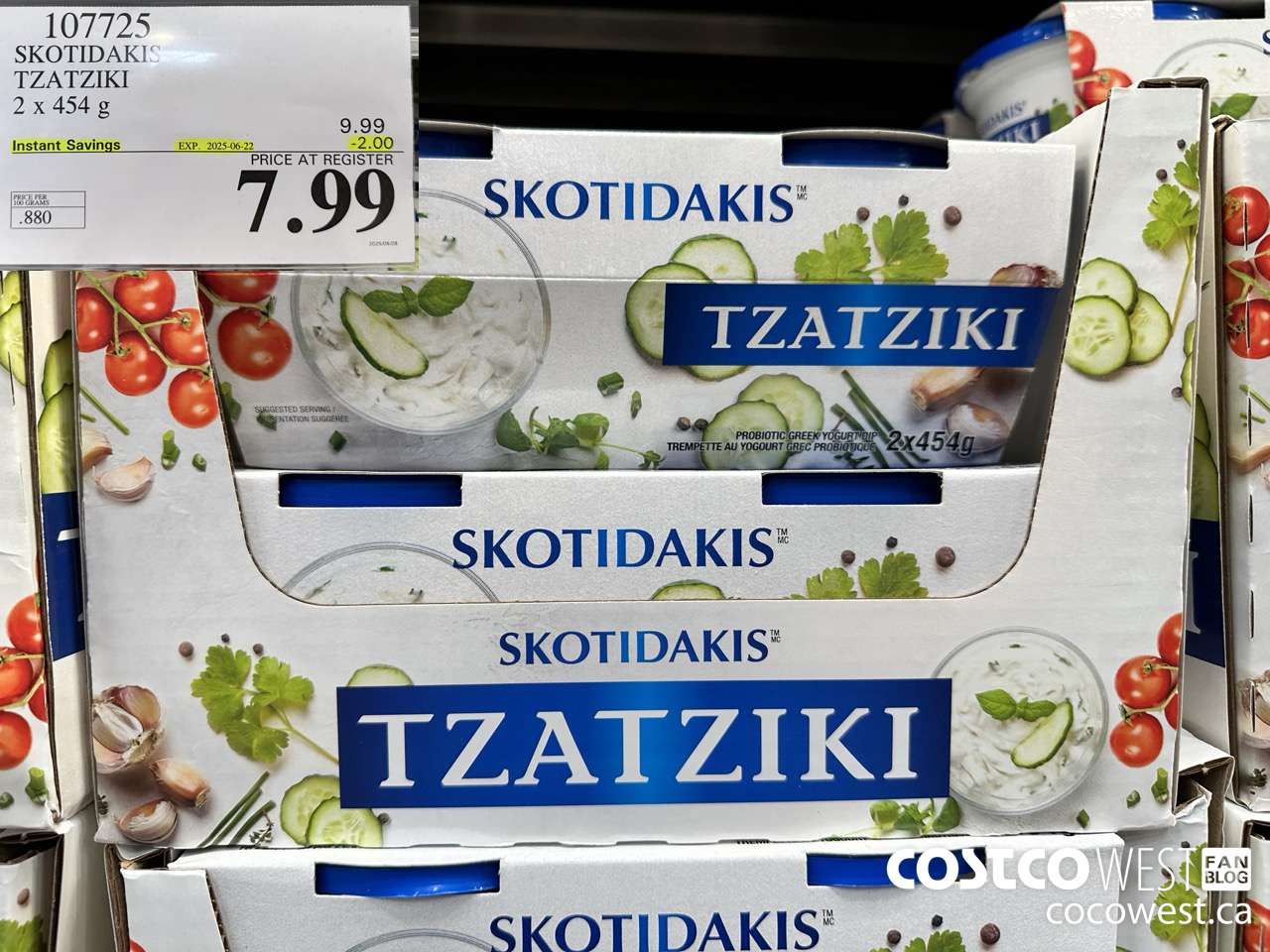 107725 SKOTIDAKIS TZATZIKI 2 x 454g ($2.00 INSTANT SAVINGS EXPIRES ON 2025-06-22) $7.99