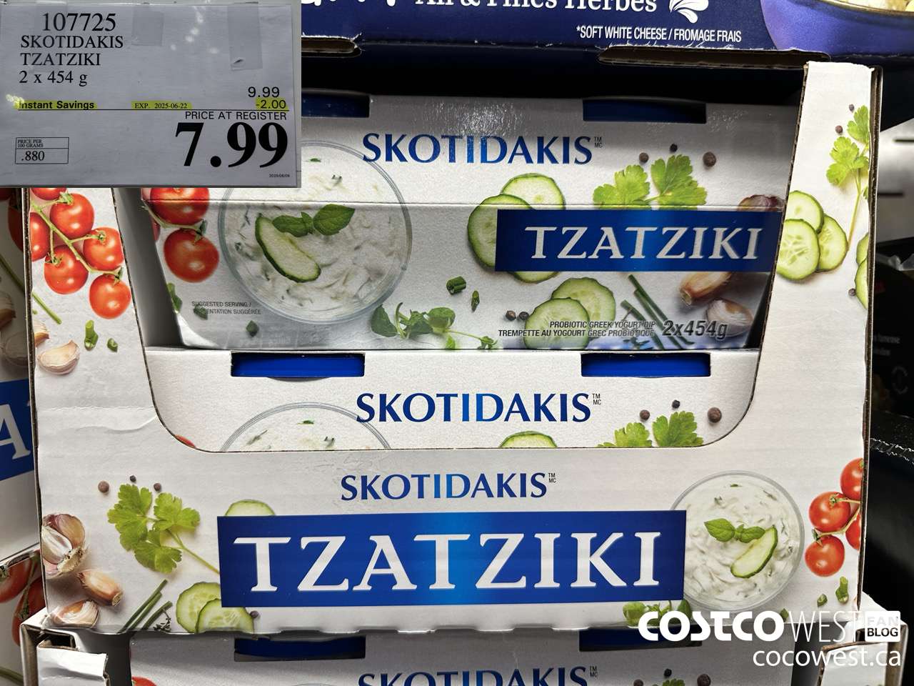 107725 SKOTIDAKIS TZATZIKI 2 x 454g ($2.00 INSTANT SAVINGS EXPIRES ON 2025-06-22) $7.99