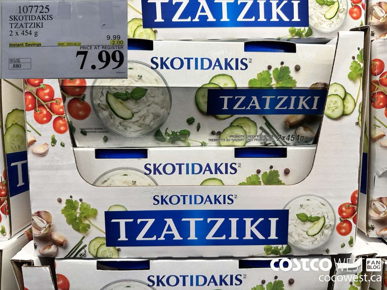 107725 SKOTIDAKIS TZATZIKI 2 x 454g ($2.00 INSTANT SAVINGS EXPIRES ON 2025-06-22) $7.99