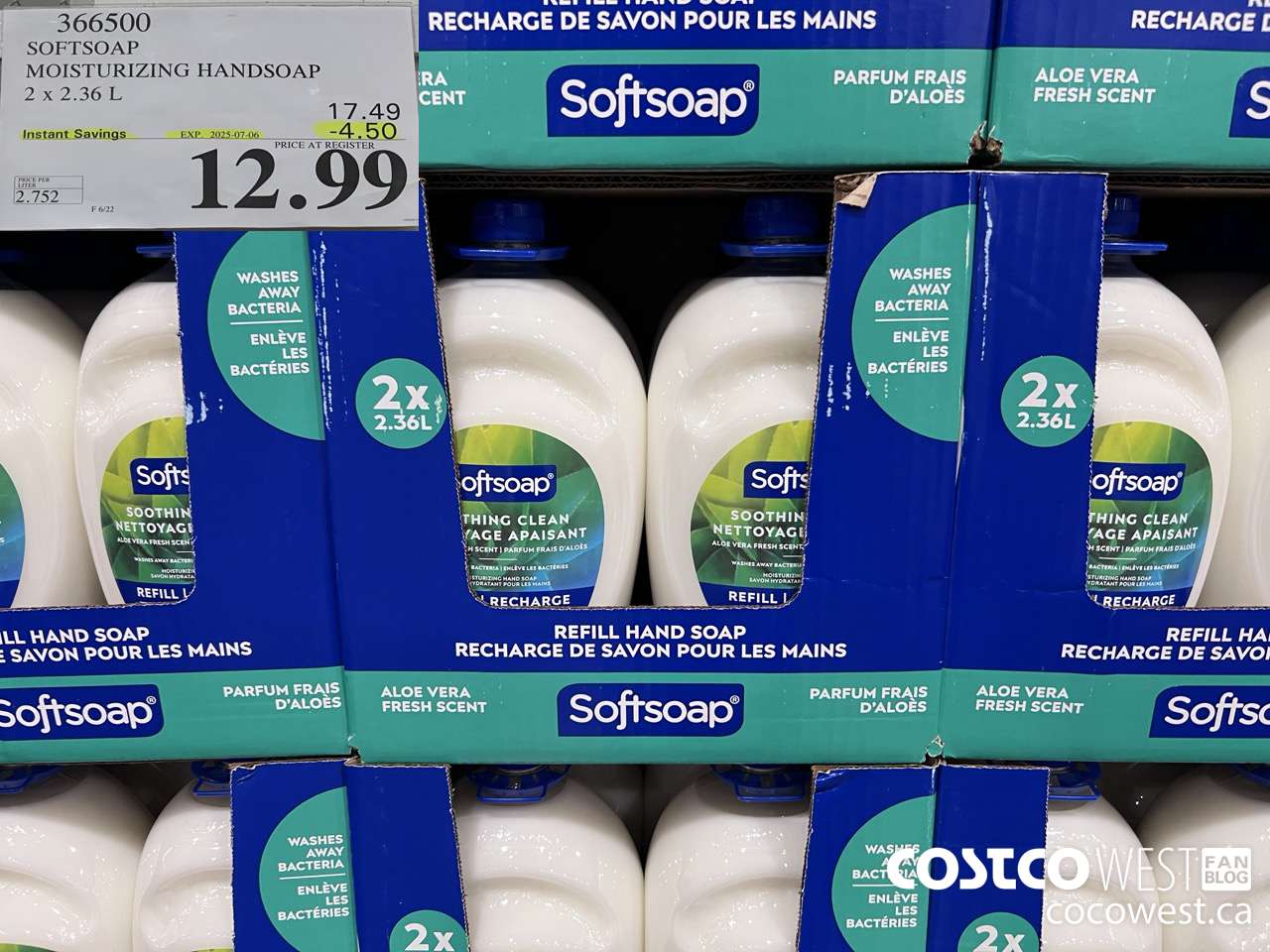 366500 SOFTSOAP HANDSOAP WITH ALOE 2 X 2.36L ($4.50 INSTANT SAVINGS EXPIRES ON 2025-07-06) $12.99