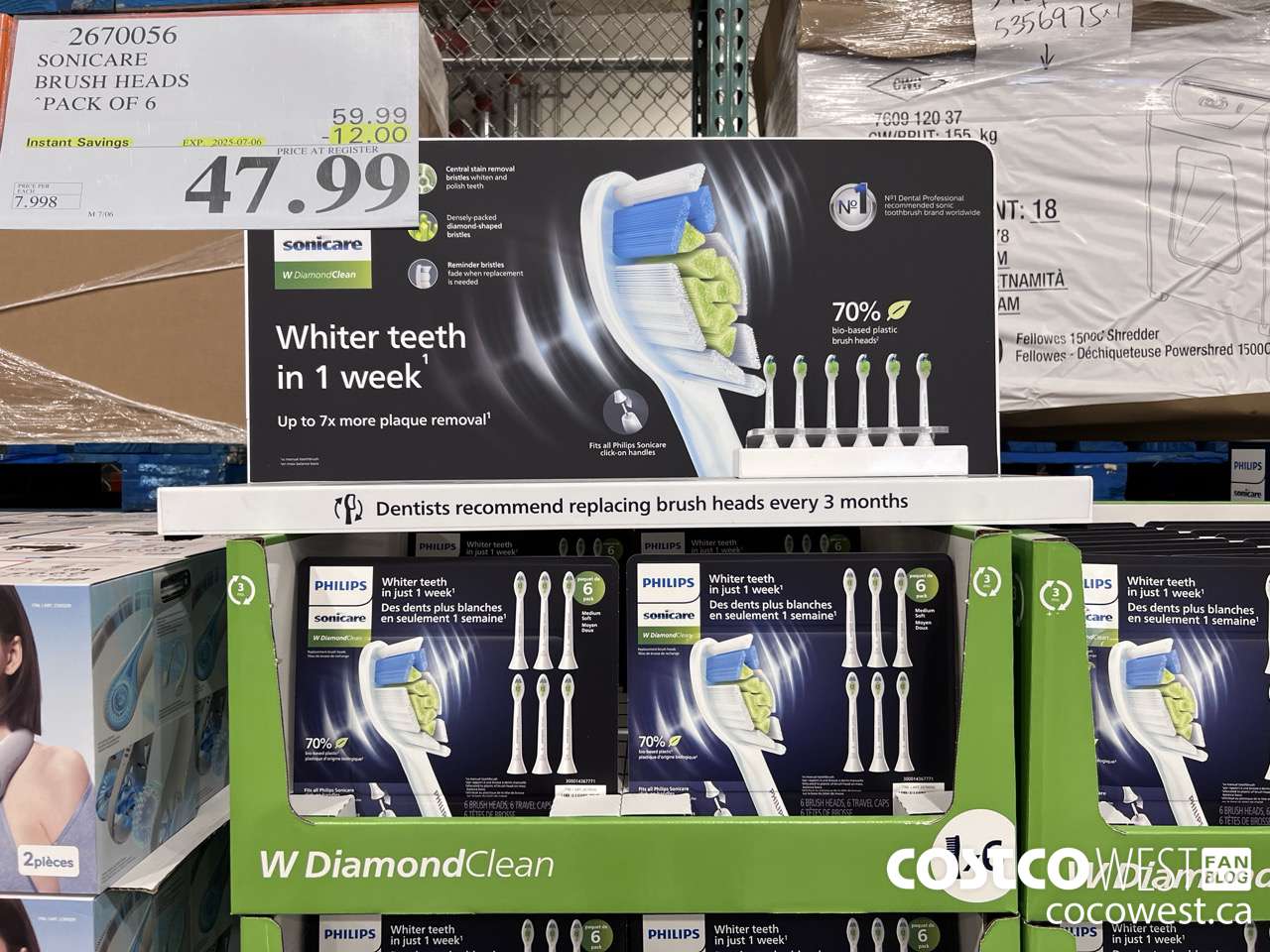 2670056 SONICARE BRUSH HEADS PACK OF 6 ($12.00 INSTANT SAVINGS EXPIRES ON 2025-07-06) $47.99