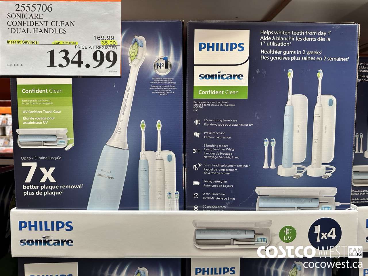 2555706 SONICARE CONFIDENT CLEAN DUAL HANDLES ($35.00 INSTANT SAVINGS EXPIRES ON 2025-06-08) $134.99