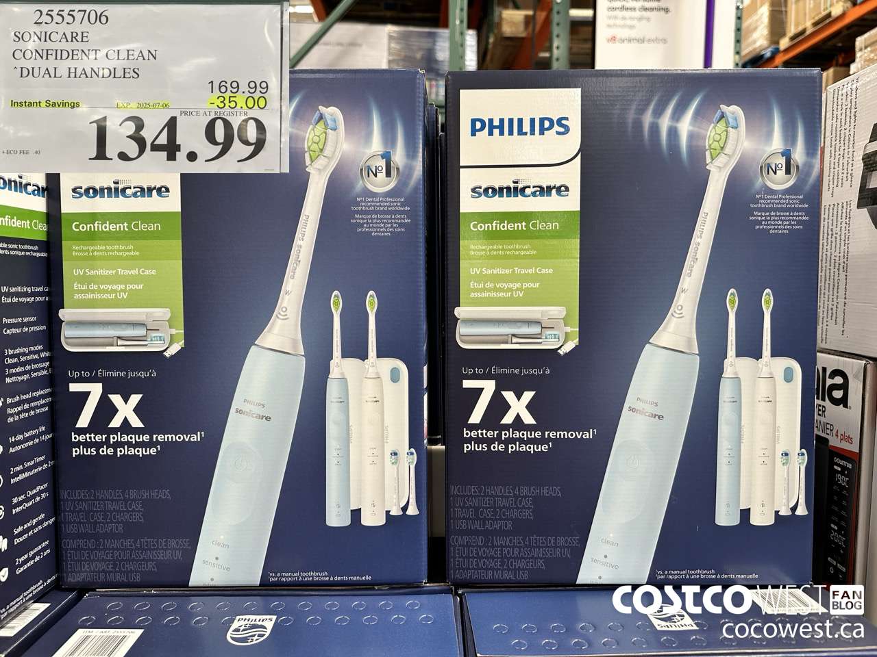 2555706 SONICARE CONFIDENT CLEAN DUAL HANDLES ($35.00 INSTANT SAVINGS EXPIRES ON 2025-07-06) $134.99