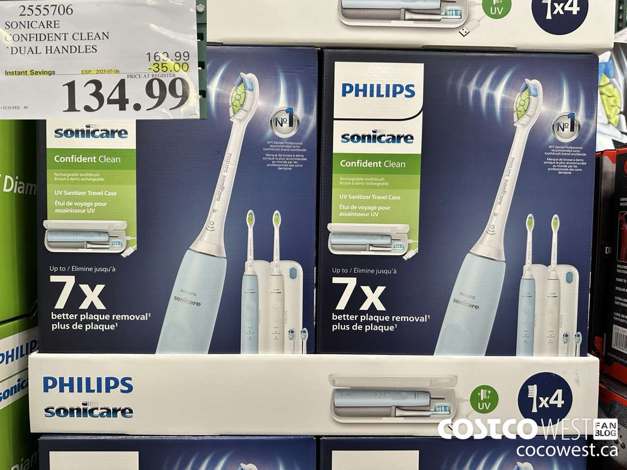 2555706 SONICARE CONFIDENT CLEAN DUAL HANDLES ($35.00 INSTANT SAVINGS EXPIRES ON 2025-07-06) $134.99