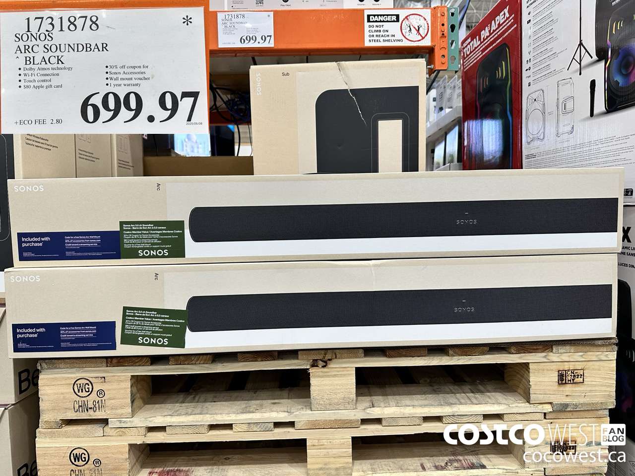 1731878 SONOS ARC SOUNDBAR W/DOLBY ATMOS $699.97