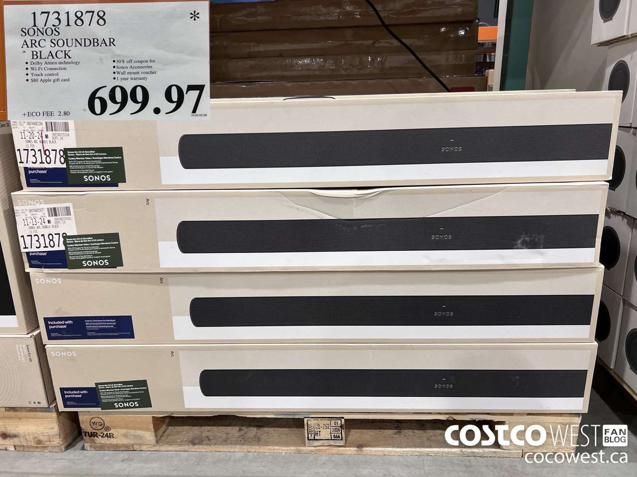 1731878 SONOS ARC SOUNDBAR W/DOLBY ATMOS $699.97