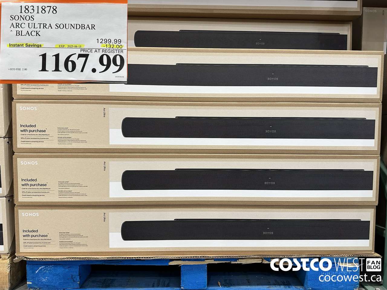 1831878 SONOS ARC ULTRA SOUNDBAR BLACK ($132.00 INSTANT SAVINGS EXPIRES ON 2025-06-15) $1167.99