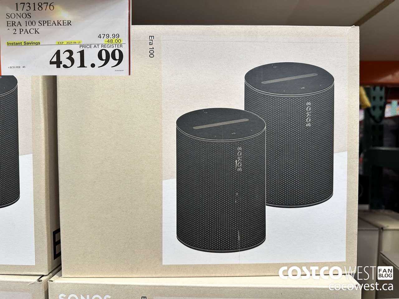 1731876 SONOS ERA 100 SPEAKER 2 PACK ($48.00 INSTANT SAVINGS EXPIRES ON 2025-06-15) $431.99