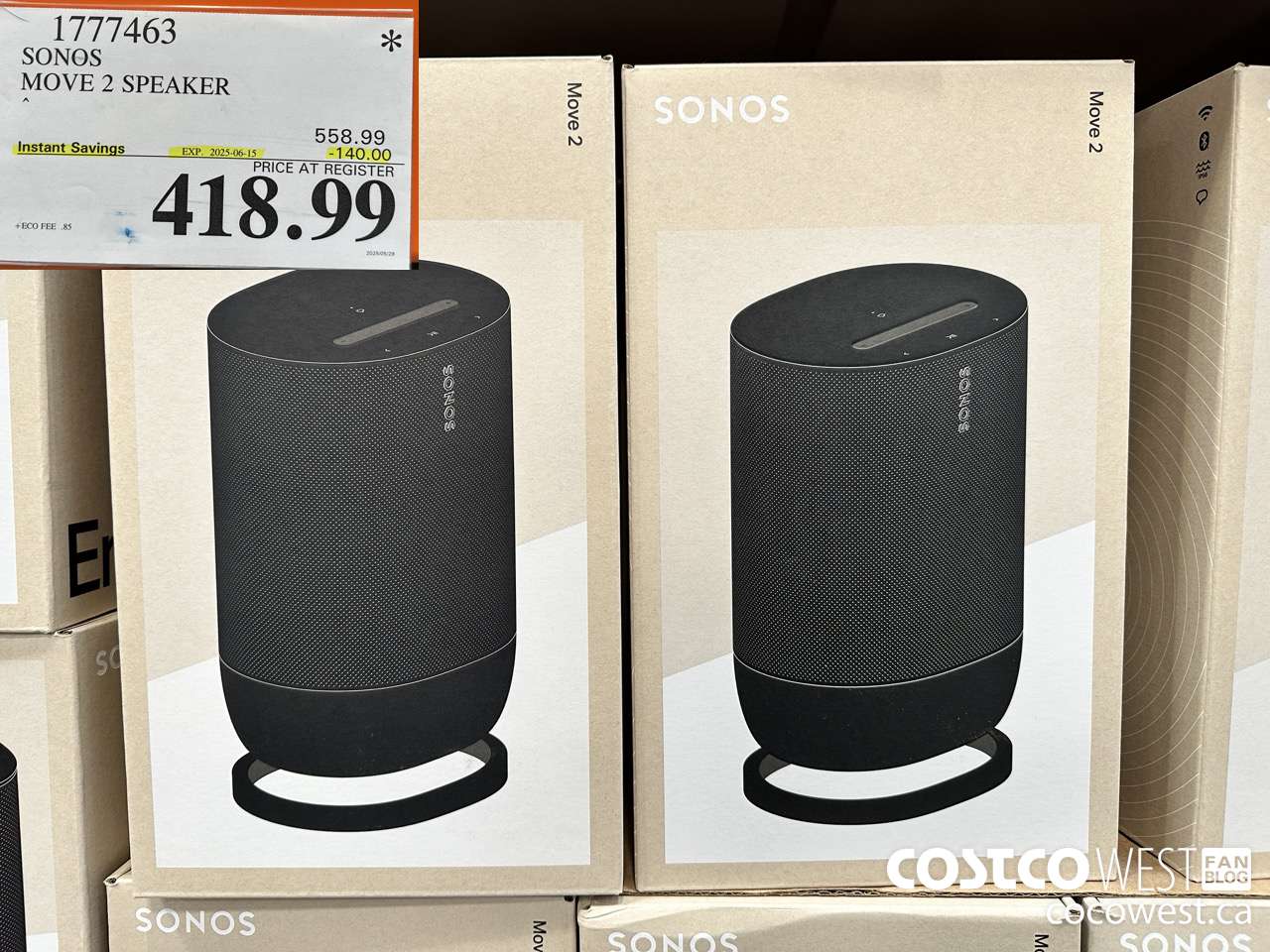 1777463 SONOS MOVE 2 SPEAKER ($140.00 INSTANT SAVINGS EXPIRES ON 2025-06-15) $418.99