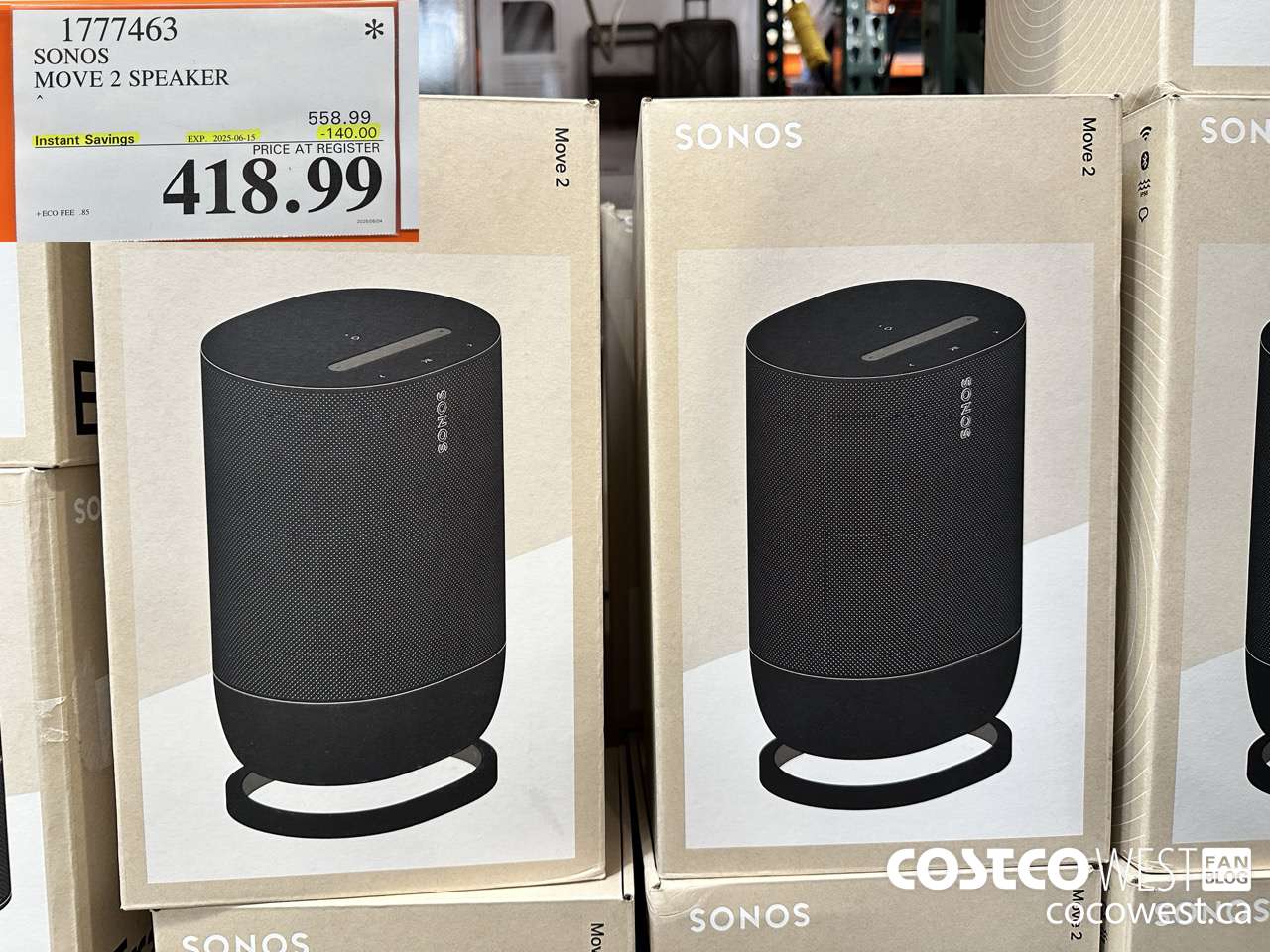 1777463 SONOS MOVE 2 SPEAKER ($140.00 INSTANT SAVINGS EXPIRES ON 2025-06-15) $418.99