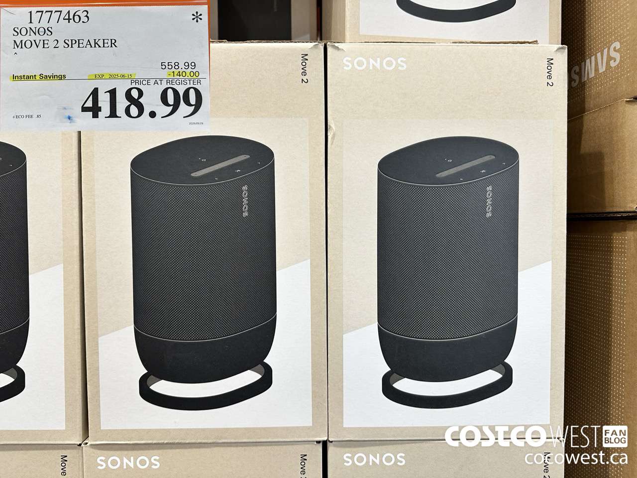 1777463 SONOS MOVE 2 SPEAKER ($140.00 INSTANT SAVINGS EXPIRES ON 2025-06-15) $418.99