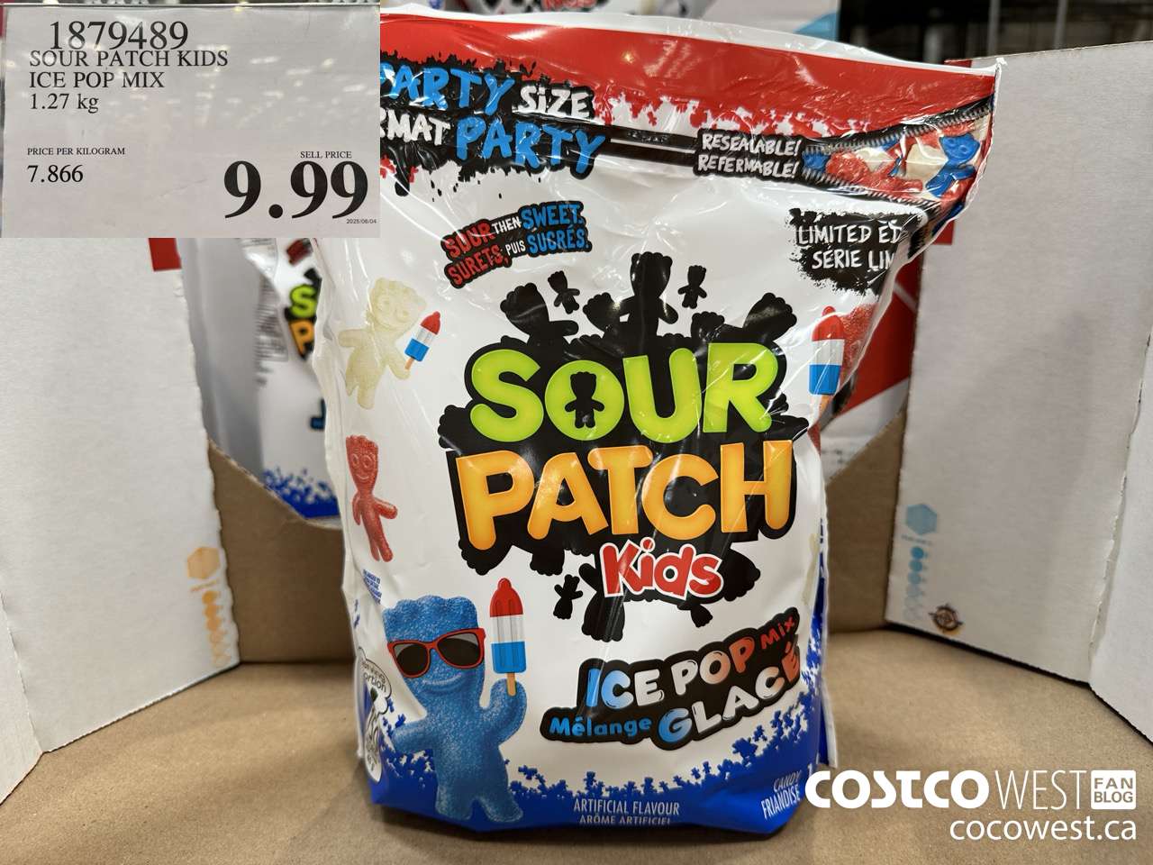 1879489 SOUR PATCH KIDS ICE POP MIX 1.27KG $9.99