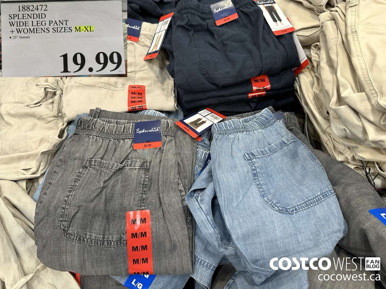 1882472 SPLENDID WIDE LEG PANT WOMENDS SIZES M-XL $19.99