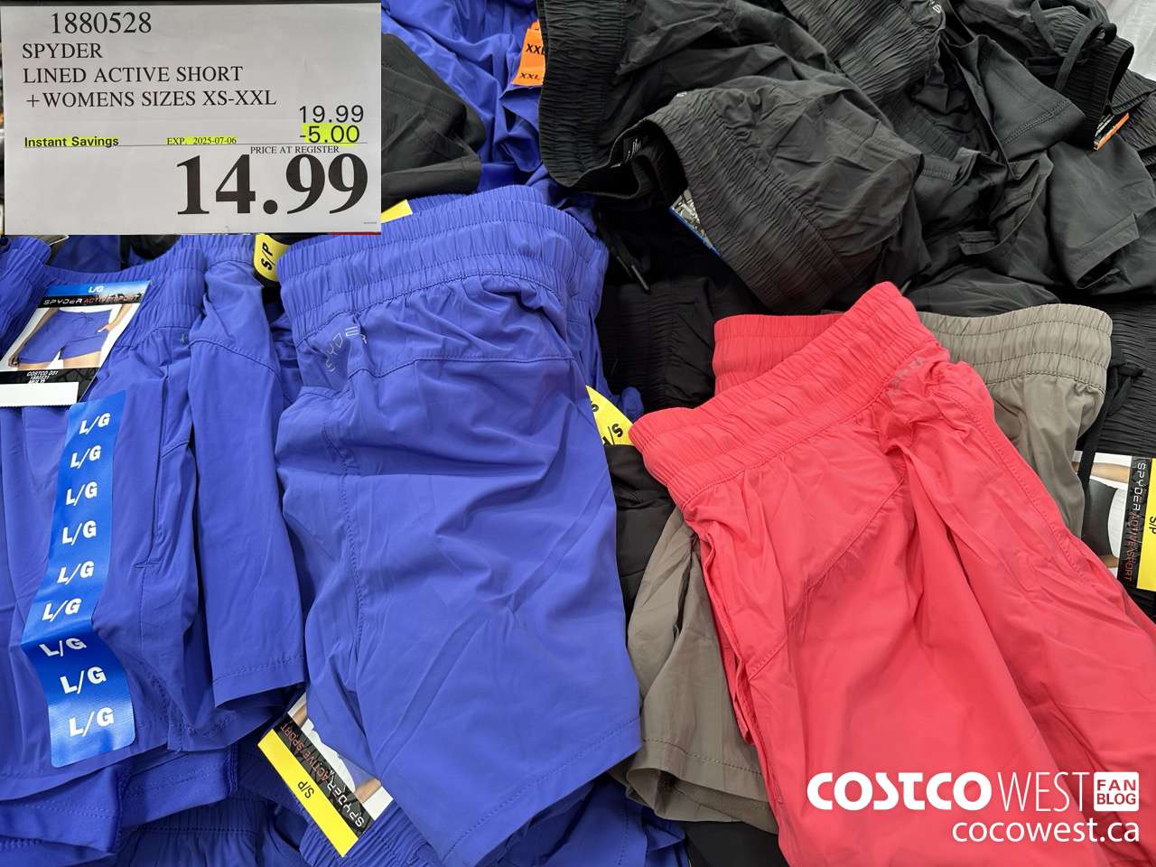 1880528 SPYDER LINED ACTIVE SHORT WOMENS SIZES XS-XXL ($5.00 INSTANT SAVINGS EXPIRES ON 2025-07-06) $14.99