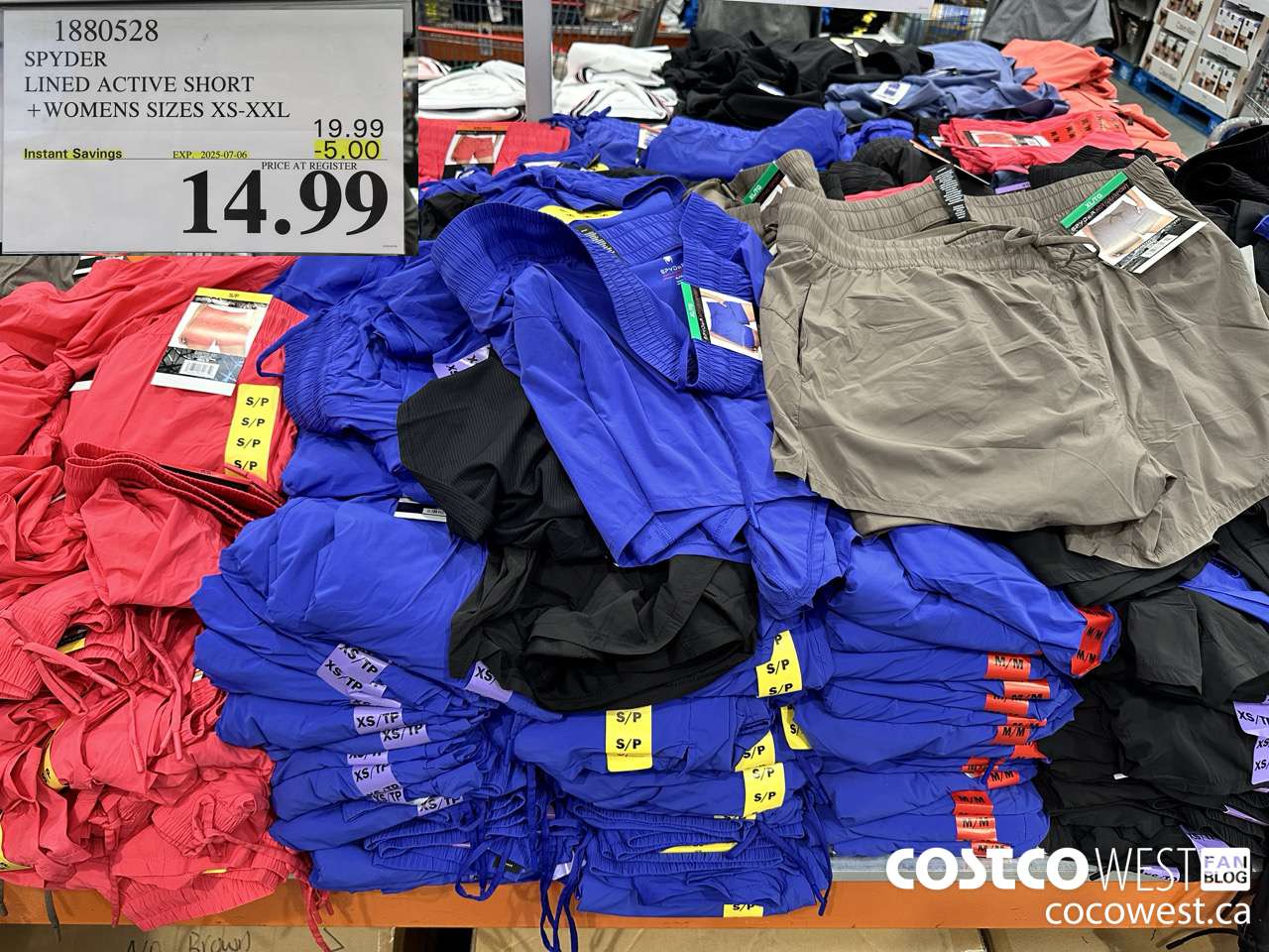 1880528 SPYDER LINED ACTIVE SHORT WOMENS SIZES XS-XXL ($5.00 INSTANT SAVINGS EXPIRES ON 2025-07-06) $14.99