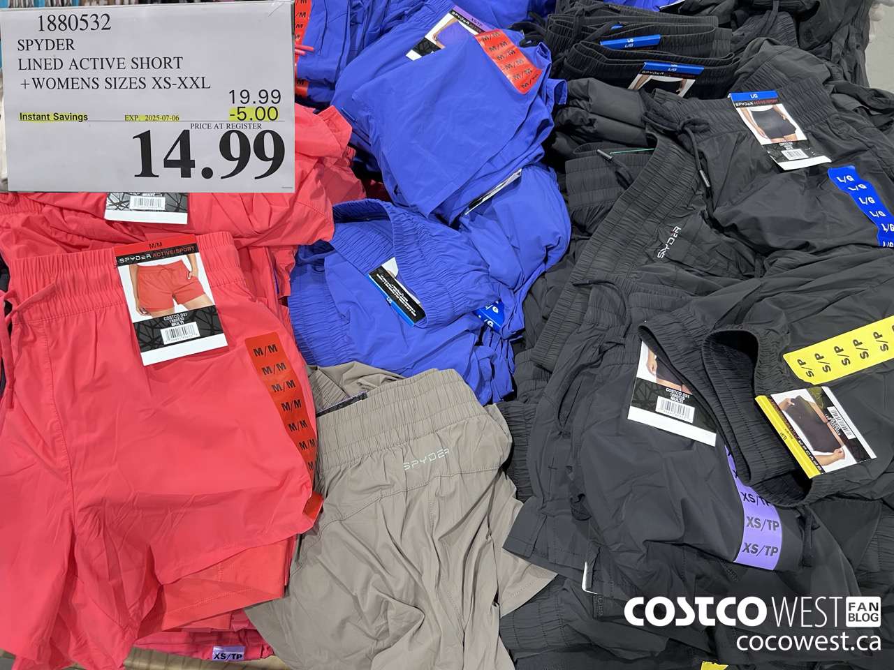 1880532 SPYDER LINED ACTIVE SHORT WOMENS SIZES XS-XXL ($5.00 INSTANT SAVINGS EXPIRES ON 2025-07-06) $14.99