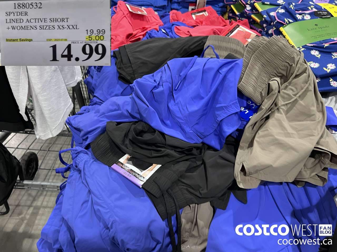 1880532 SPYDER LINED ACTIVE SHORT WOMENS SIZES XS-XXL ($5.00 INSTANT SAVINGS EXPIRES ON 2025-07-06) $14.99