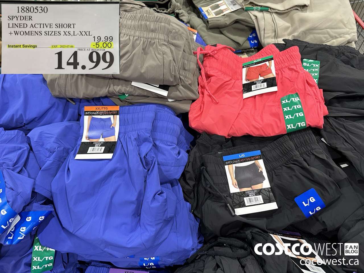 1880530 SPYDER LINED ACTIVE SHORT WOMENS SIZES XS, L-XXL ($5.00 INSTANT SAVINGS EXPIRES ON 2025-07-06) $14.99