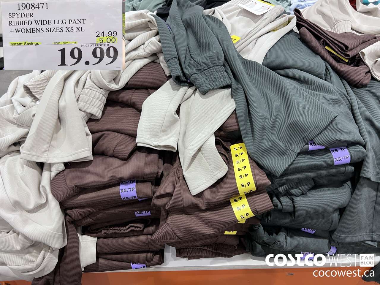 1908471 SPYDER RIBBED WIDE LEG PANT WOMENS SIZES XS-XL ($5.00 INSTANT SAVINGS EXPIRES ON 2025-07-06) $19.99