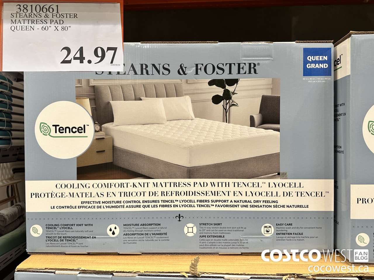 3810661 STEARNS & FOSTER MATTRESS PAD QUEEN 60
