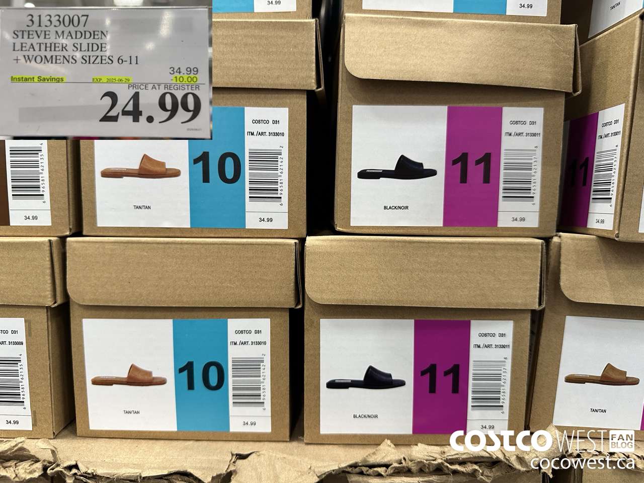 3133007 STEVE MADDEN LEATHER SLIDE WOMENS SIZES 6-11 ($10.00 INSTANT SAVINGS EXPIRES ON 2025-06-29) $24.99