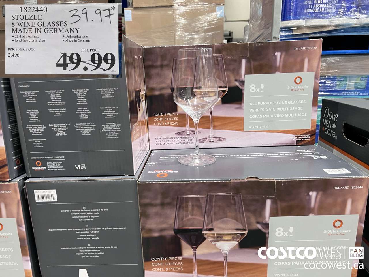 1822440 STOLZLE 8 WINE GLASSES MADE IN GERMANY $39.97