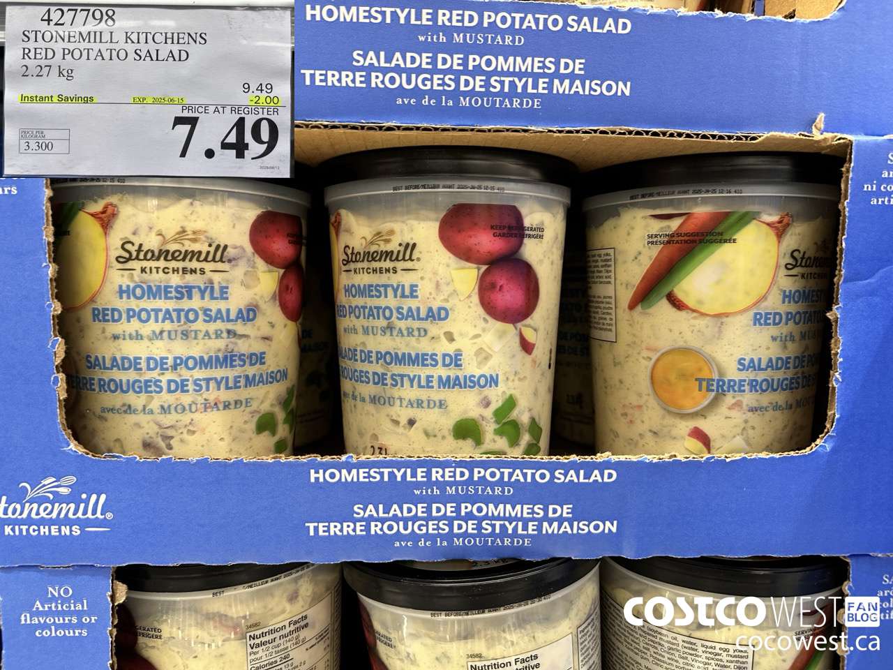 427798 STONEMILL KITCHENS RED POTATO SALAD 2.27 kg ($2.00 INSTANT SAVINGS EXPIRES ON 2025-06-15) $7.49