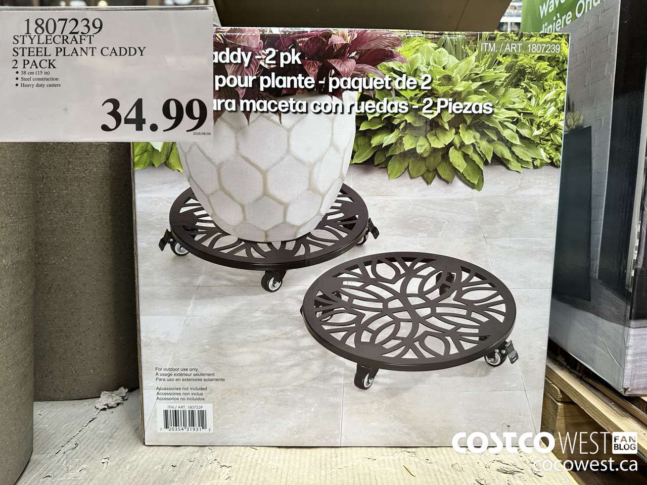 1807239 STYLECRAFT STEEL PLANT CADDY 2 PACK  $34.99