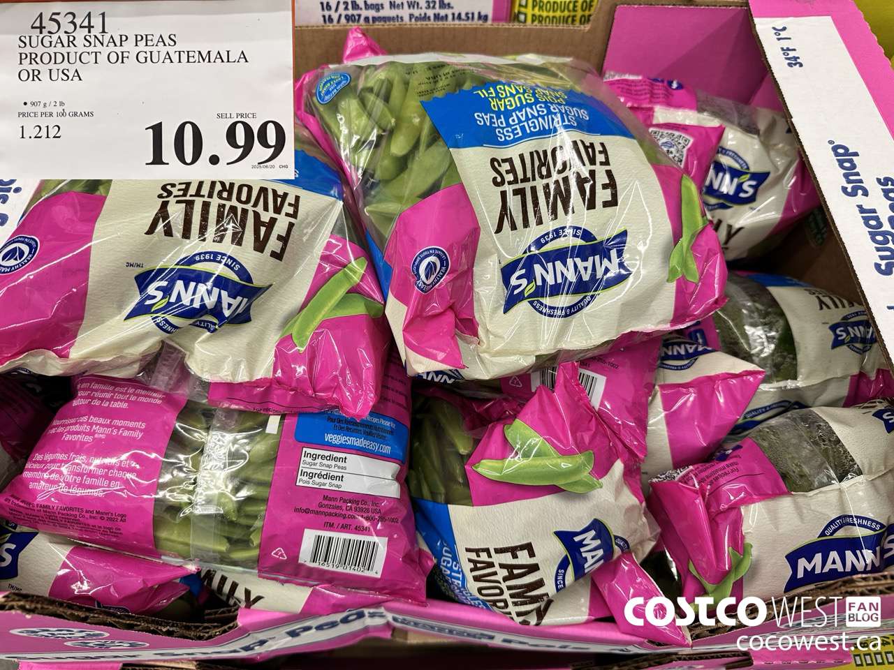 45341 SUGAR SNAP PEAS PRODUCT OF GUATEMALA $10.99