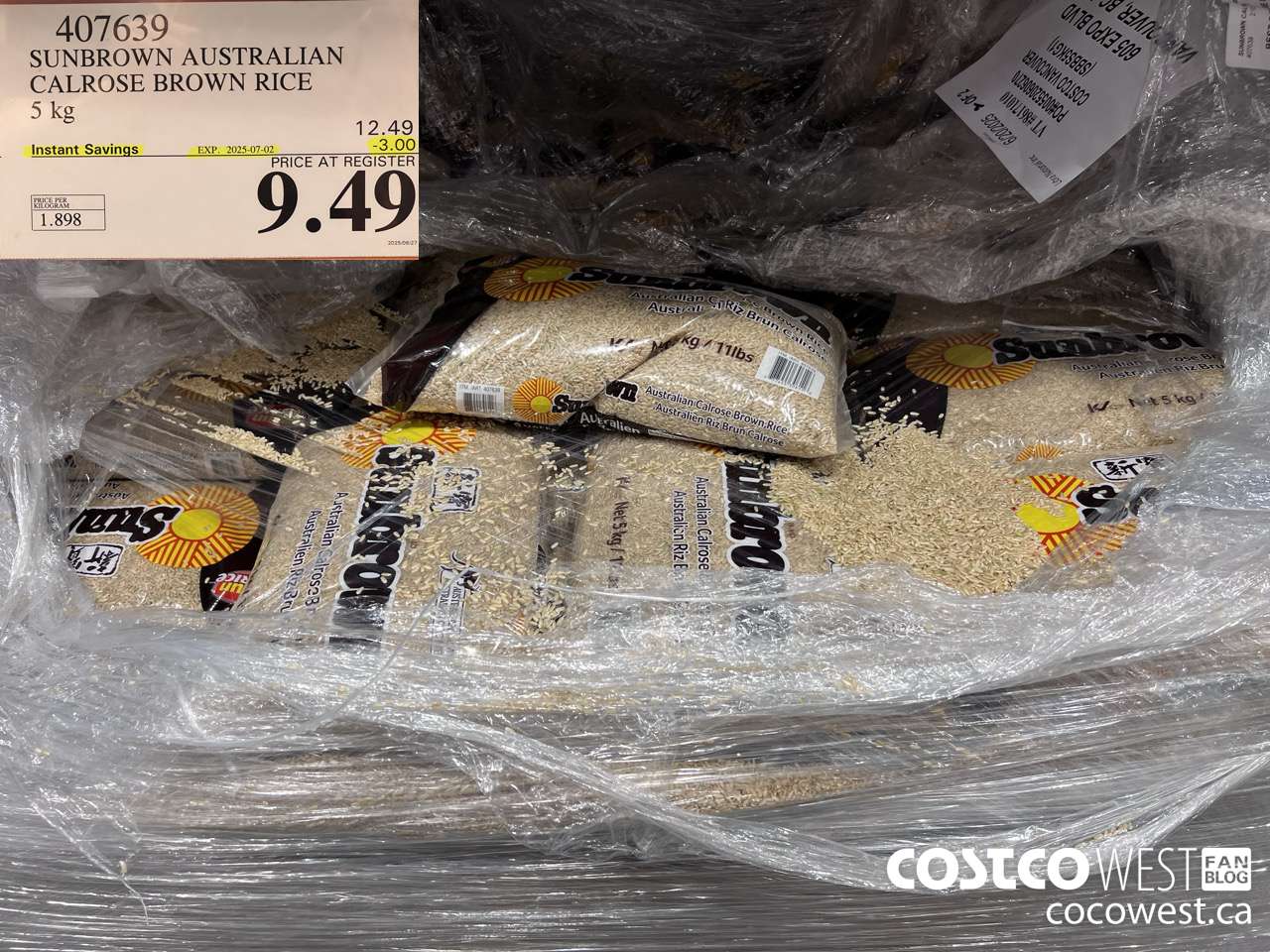 407639 SUNBROWN AUSTRALIAN BROWN RICE 5 kg ($3.00 INSTANT SAVINGS EXPIRES ON 2025-07-02) $9.49