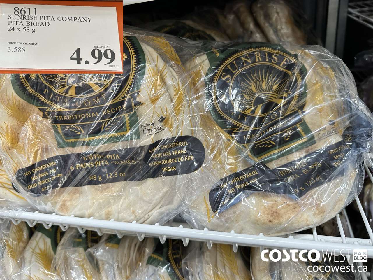 8611 SUNRISE PITA COMPANY PITA BREAD 24 X 58 G $4.99