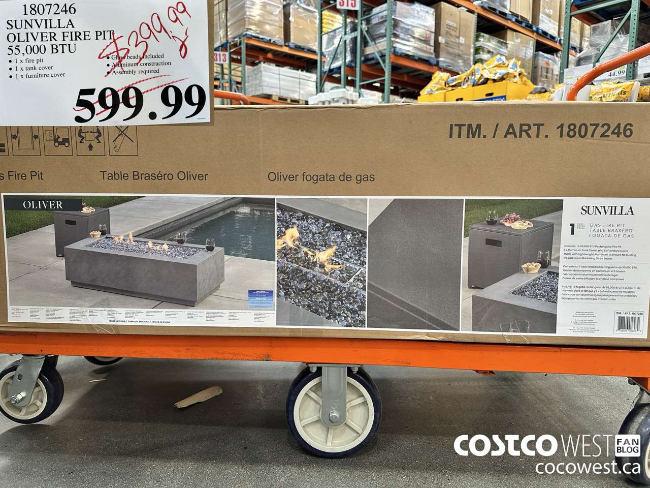 1807246 SUNVILLA OLIVER FIRE PIT 55,000 BTU $399.99