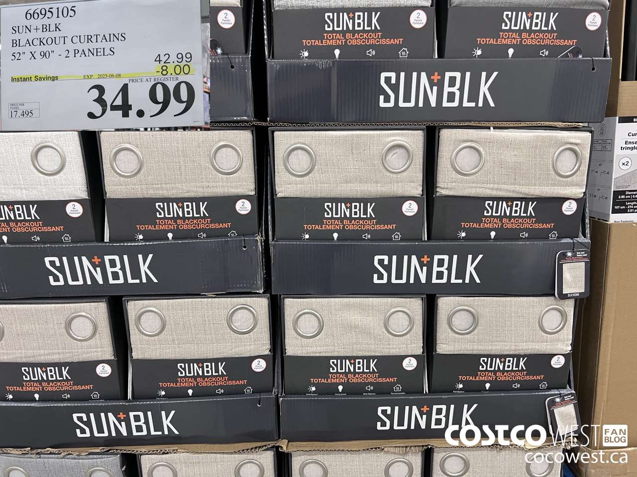 6695105 SUN + BLK BLACKOUT CURTAINS 52