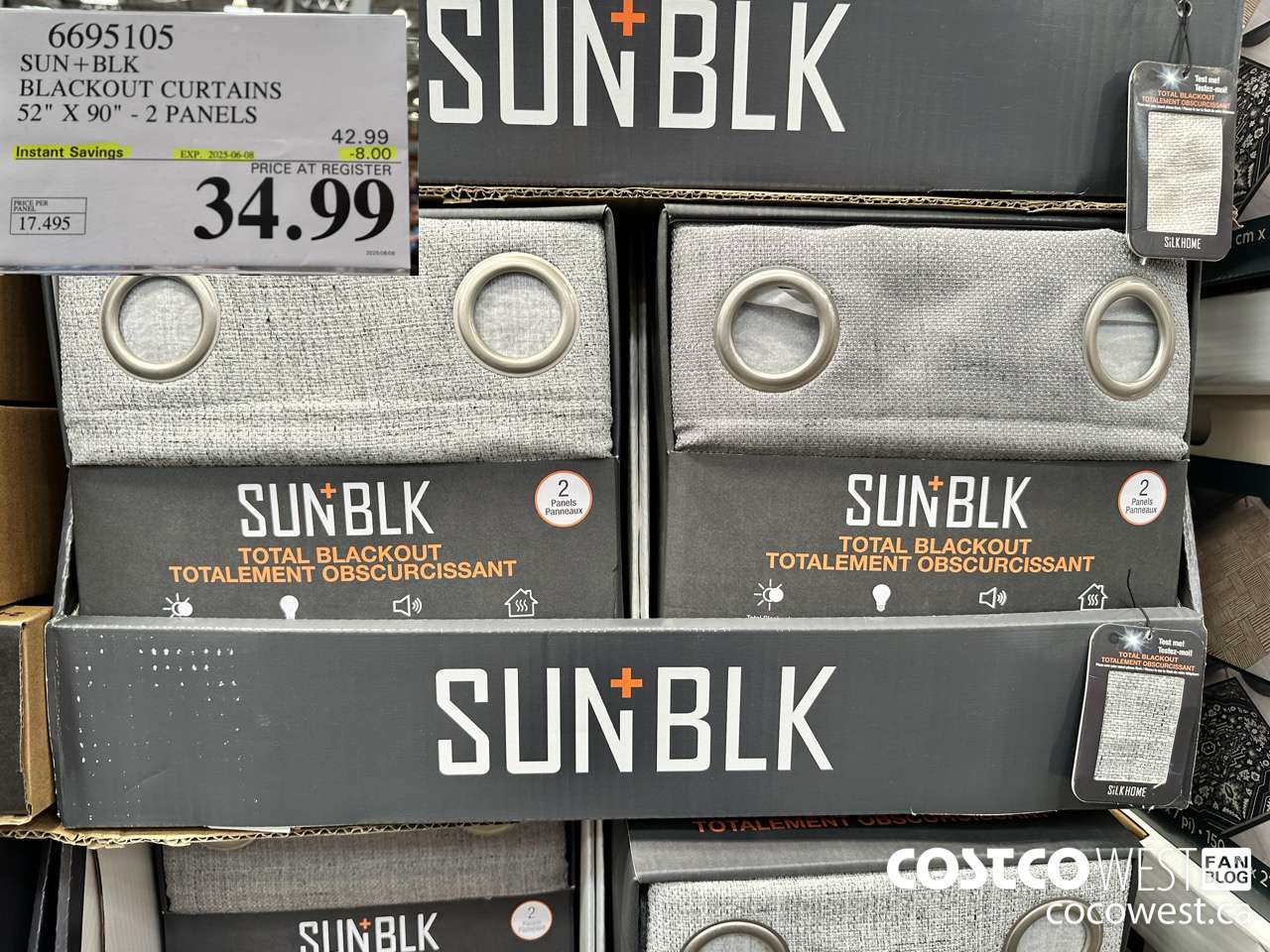 6695105 SUN + BLK BLACKOUT CURTAINS 52