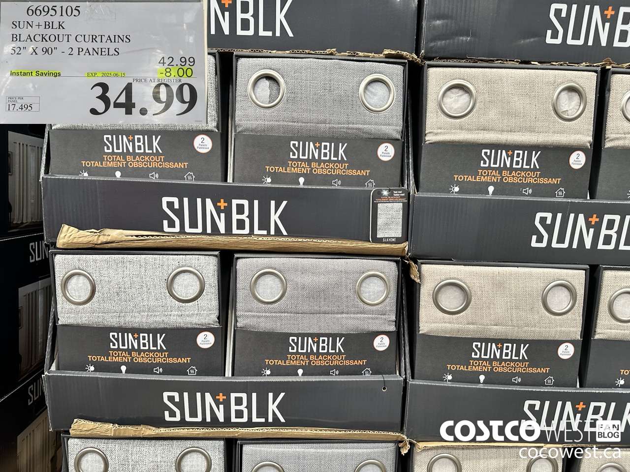 6695105 SUN + BLK BLACKOUT CURTAINS 52