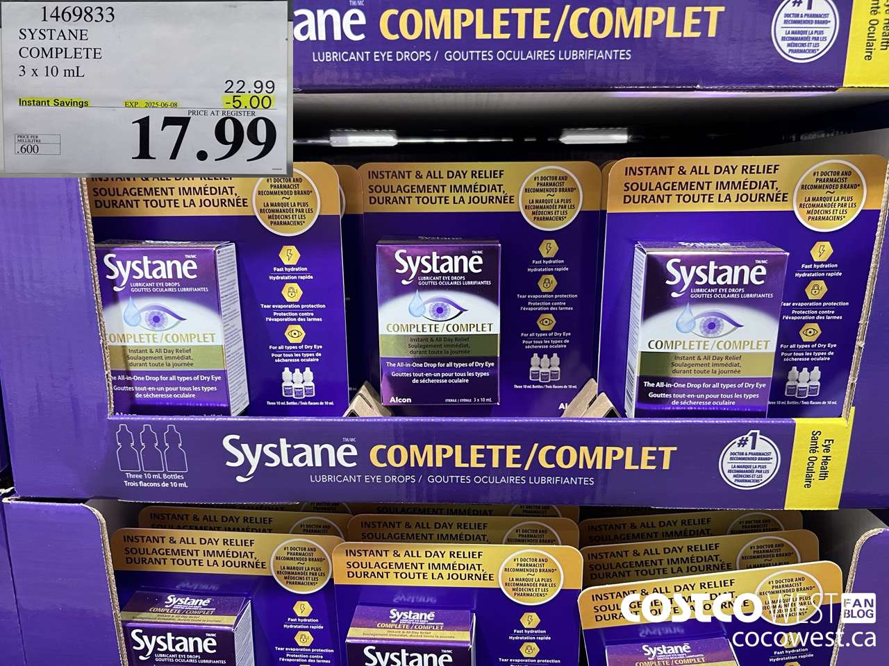 1469833 SYSTANE COMPLETE LUBRICANT EYE DROPS 3 X 10 ML ($5.00 INSTANT SAVINGS EXPIRES ON 2025-06-08) $17.99
