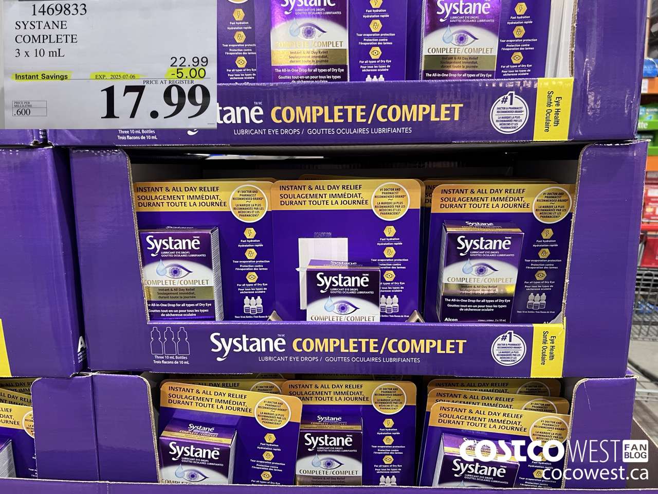 1469833 SYSTANE COMPLETE LUBRICANT EYE DROPS 3 X 10 ML ($5.00 INSTANT SAVINGS EXPIRES ON 2025-07-06) $17.99