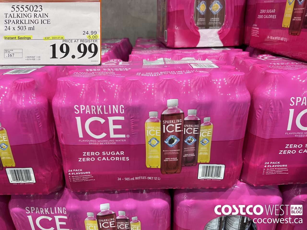 5555023 TALKING RAIN SPARKLING ICE 24 X 503ML ($5.00 INSTANT SAVINGS EXPIRES ON 2025-07-06) $19.99