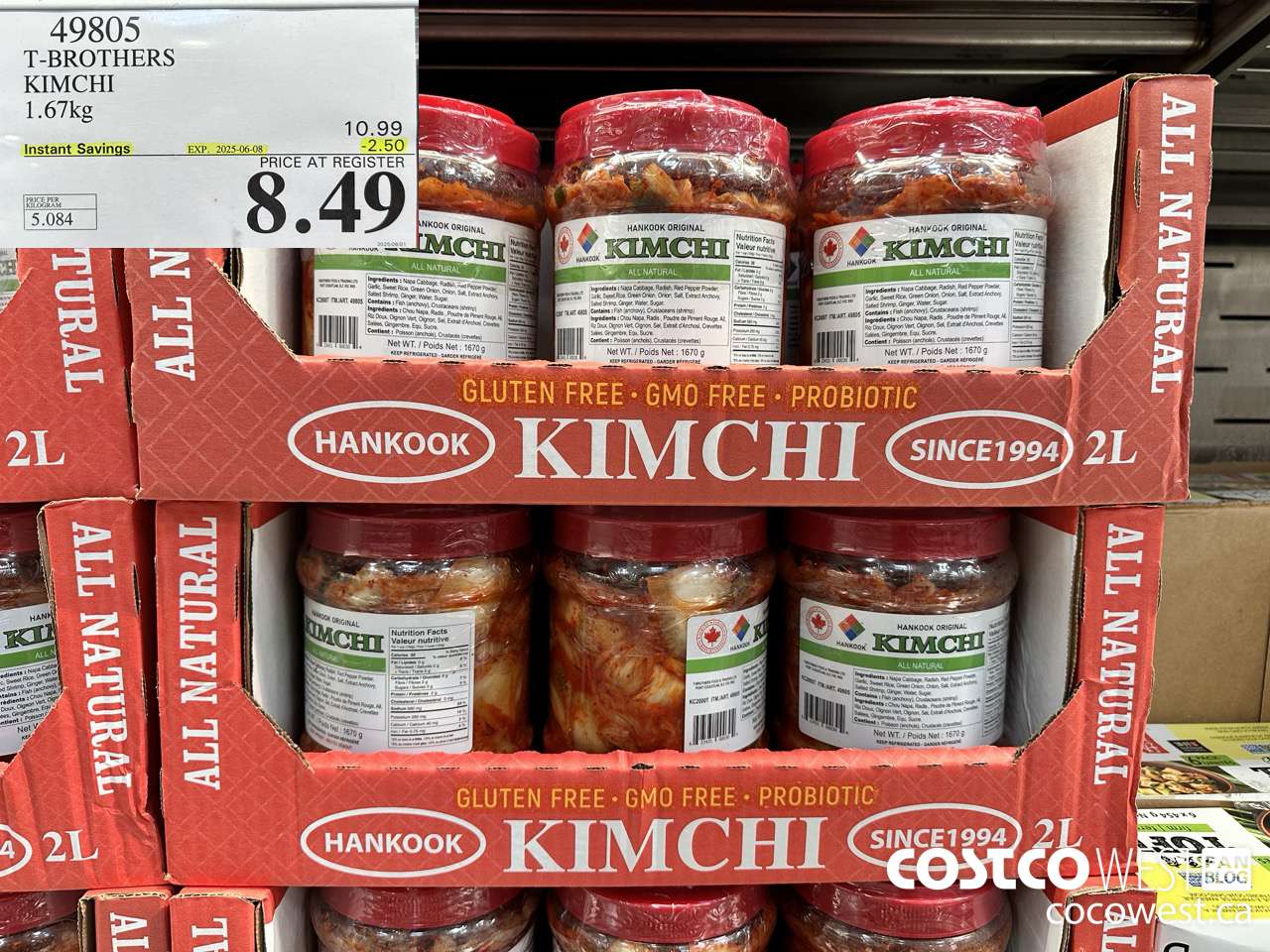 49805 T-BROTHERS KIMCHI 1.67KG ($2.50 INSTANT SAVINGS EXPIRES ON 2025-06-08) $8.49