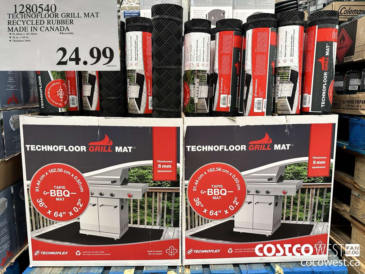 1280540 TECHNOFLOOR GRILL MAT RECYCLED RUBBER MADE IN CANADA $24.99