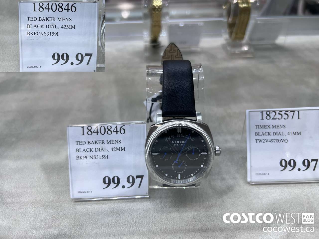 1840846 TED BAKER MENS BLACK DIAL 42MM BKPCNS3159I $99.97