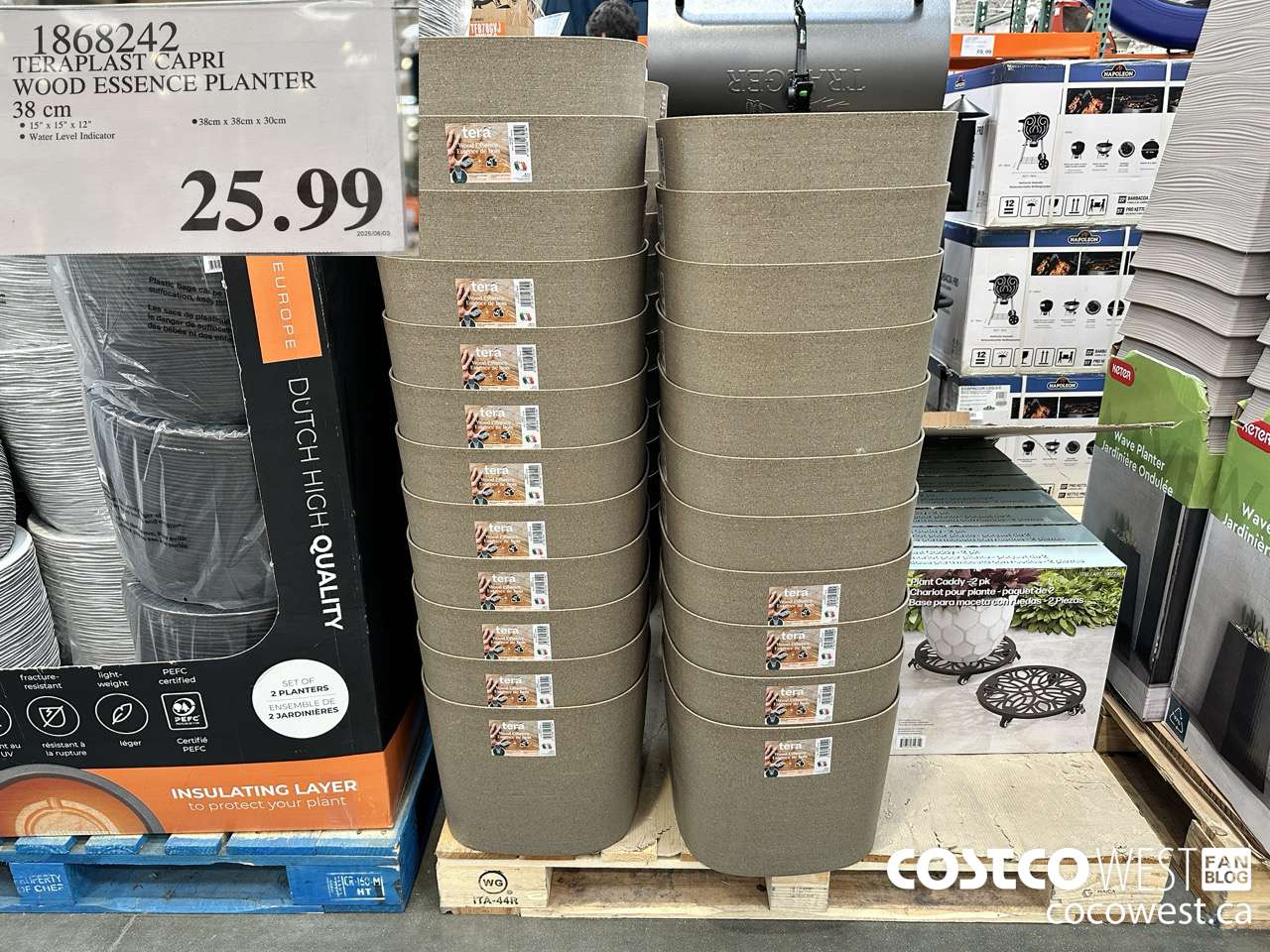 1868242 TERRAPLAST CAPRI WOOD ESSENCE PLANTER 38CM $25.99