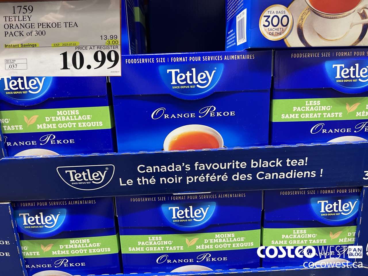 1759 TETLEY ORANGE PEKEO TEA PACK OF 300 ($3.00 INSTANT SAVINGS EXPIRES ON 2025-07-03) $10.99